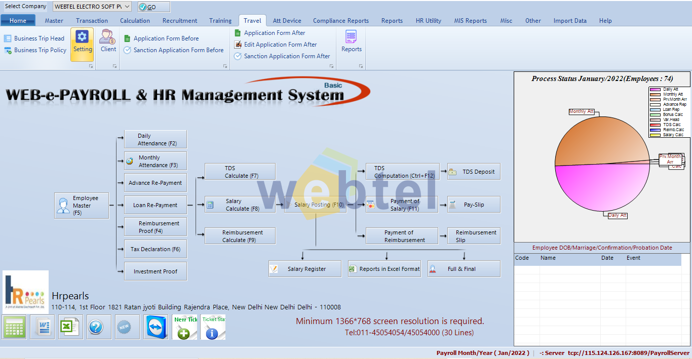 Travel Module in HR and Payroll Management Solution