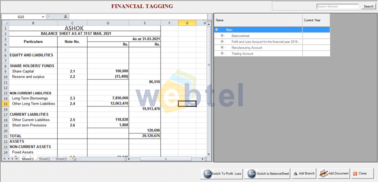 In Tagging Mode option, tag the data through excel template