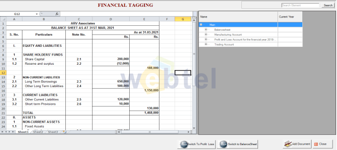 Fill in the details in the Balance sheet