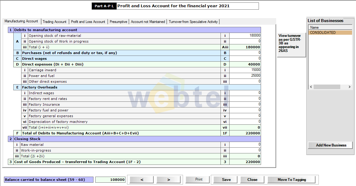 Fill in the details in the Balance sheet